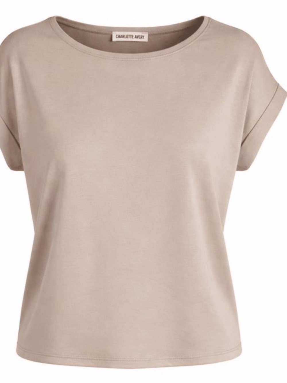 Women's Short Sleeve scuba Top in cocoa